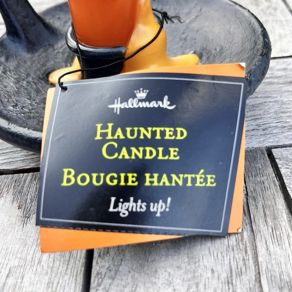 Hallmark Halloween Haunted Candle Spooky Ghost Face Flickering Light Battery